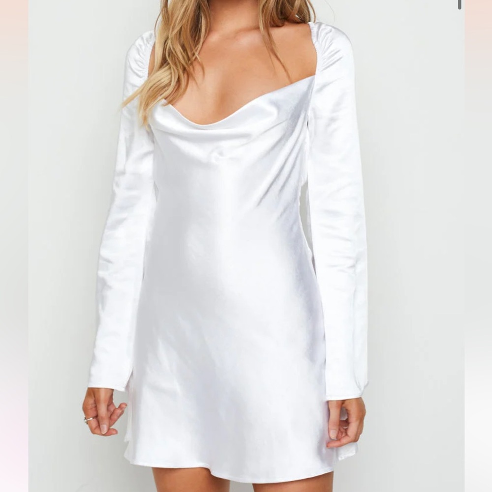 Beginning Boutique White Long Sleeve Dress